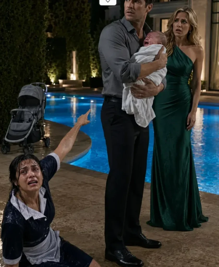 PART 1 – The Maid Jumped Into the Pool Without Thinking, Yet the Woman Waiting Beside the Father Had Already Prepared Her Accusation